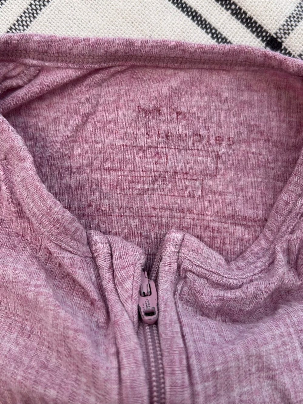Little Sleepies Bamboo Pink Ribbed Footie PJs Toddler Girls 2T - Picture 3 of 11